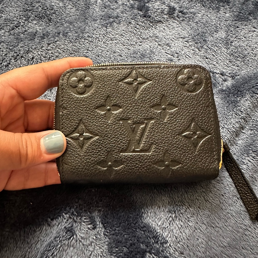 Zippy coin purse black empreinte leather